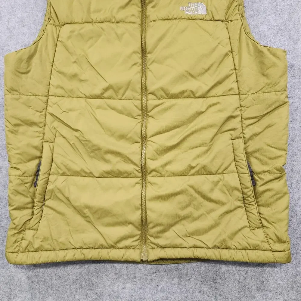 The North Face Vest Mens Large‎ Green Quilted Insulated Full Zip Puffer Hiking